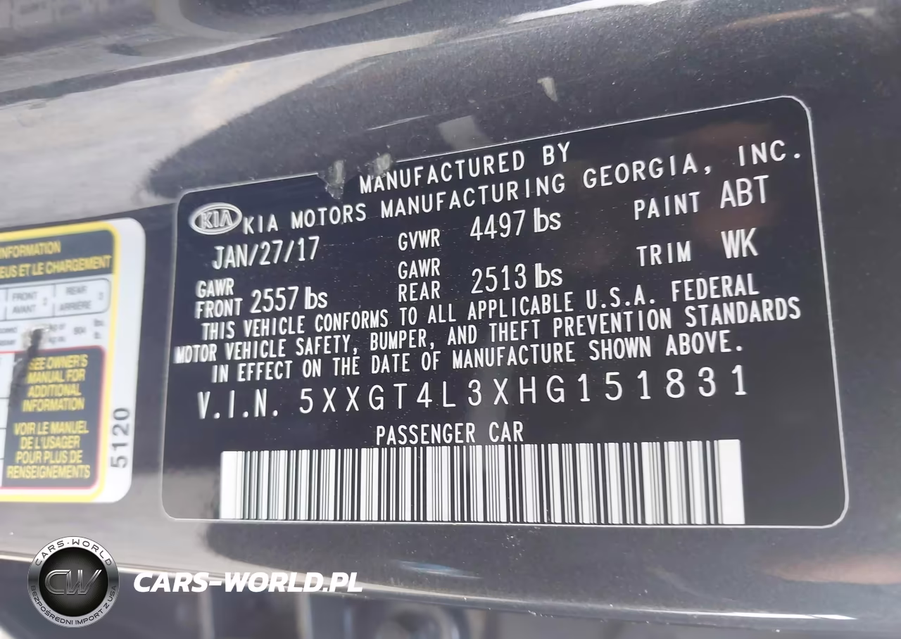 2017 Kia Optima Lx VIN:5XXGT4L3XHG151831 - 9