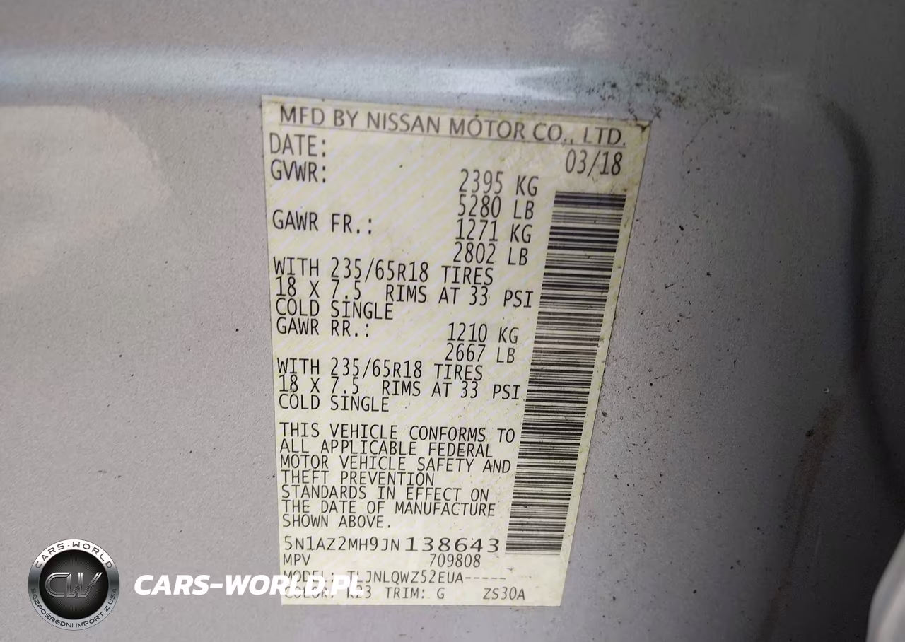 2018 Nissan Murano Sv VIN:5N1AZ2MH9JN138643 - 9