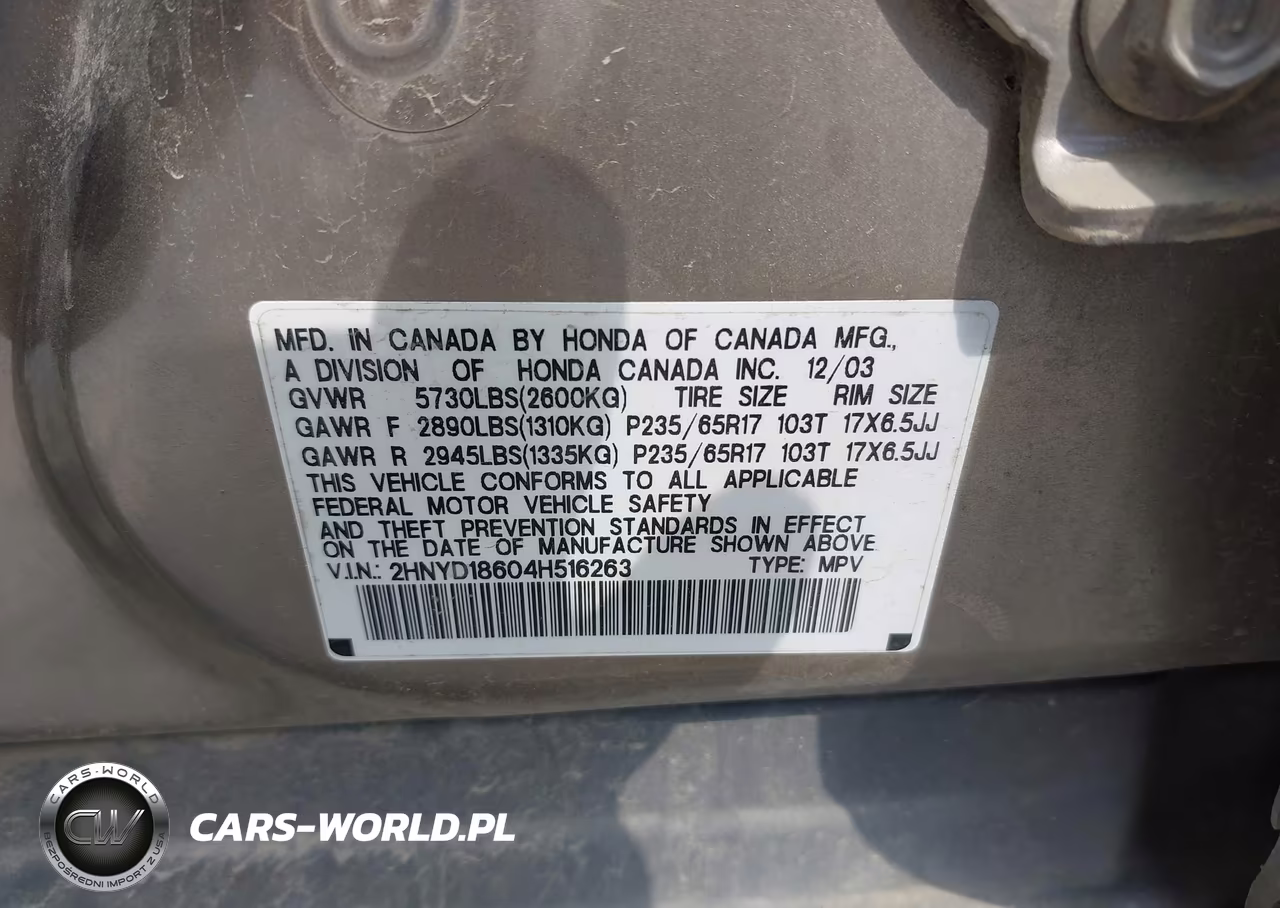 2004 Acura Mdx VIN:2HNYD18604H516263 - 9