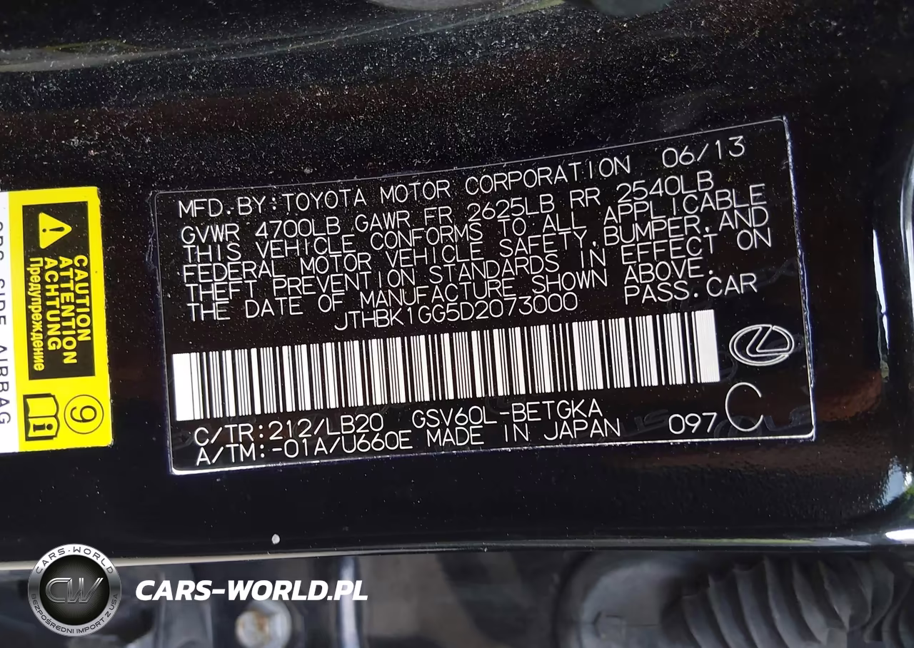 2013 Lexus Es 350 VIN:JTHBK1GG5D2073000 - 9