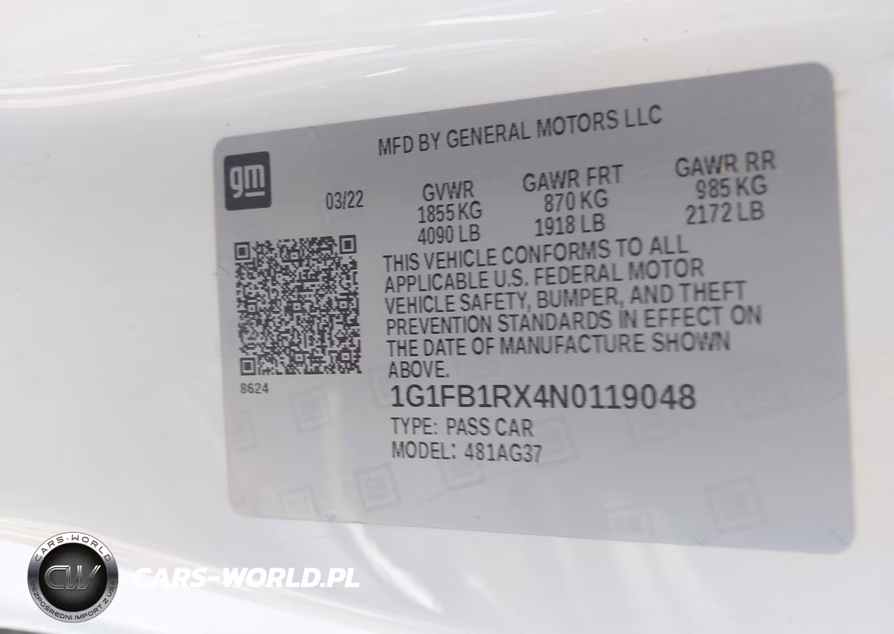 2022 Chevrolet Camaro Rwd 1Lt VIN:1G1FB1RX4N0119048 - 9