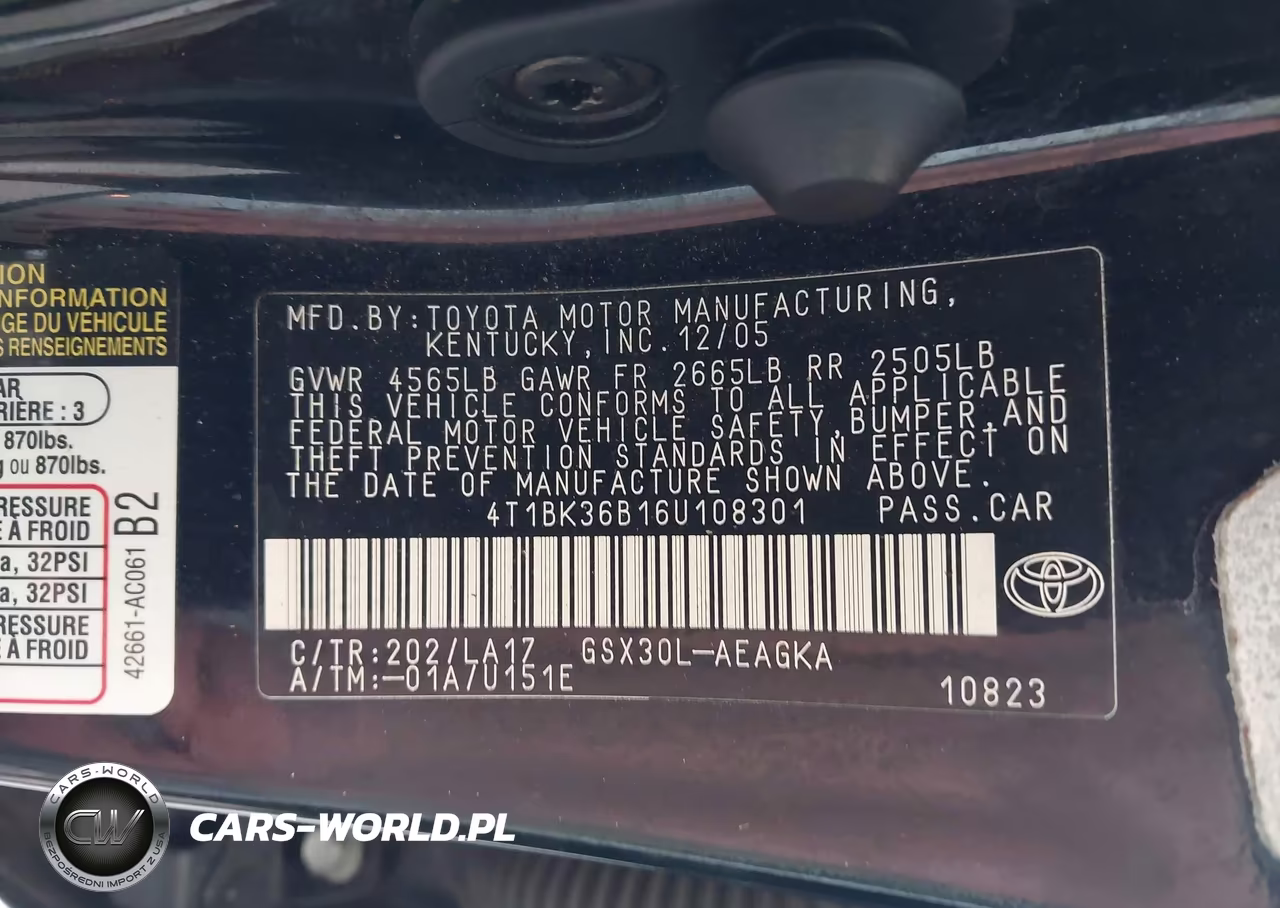 2006 Toyota Avalon Xls VIN:4T1BK36B16U108301 - 9