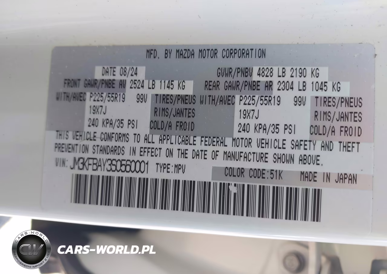 2025 Mazda Cx-5 2.5 Carbon Turbo VIN:JM3KFBAY3S0560001 - 9