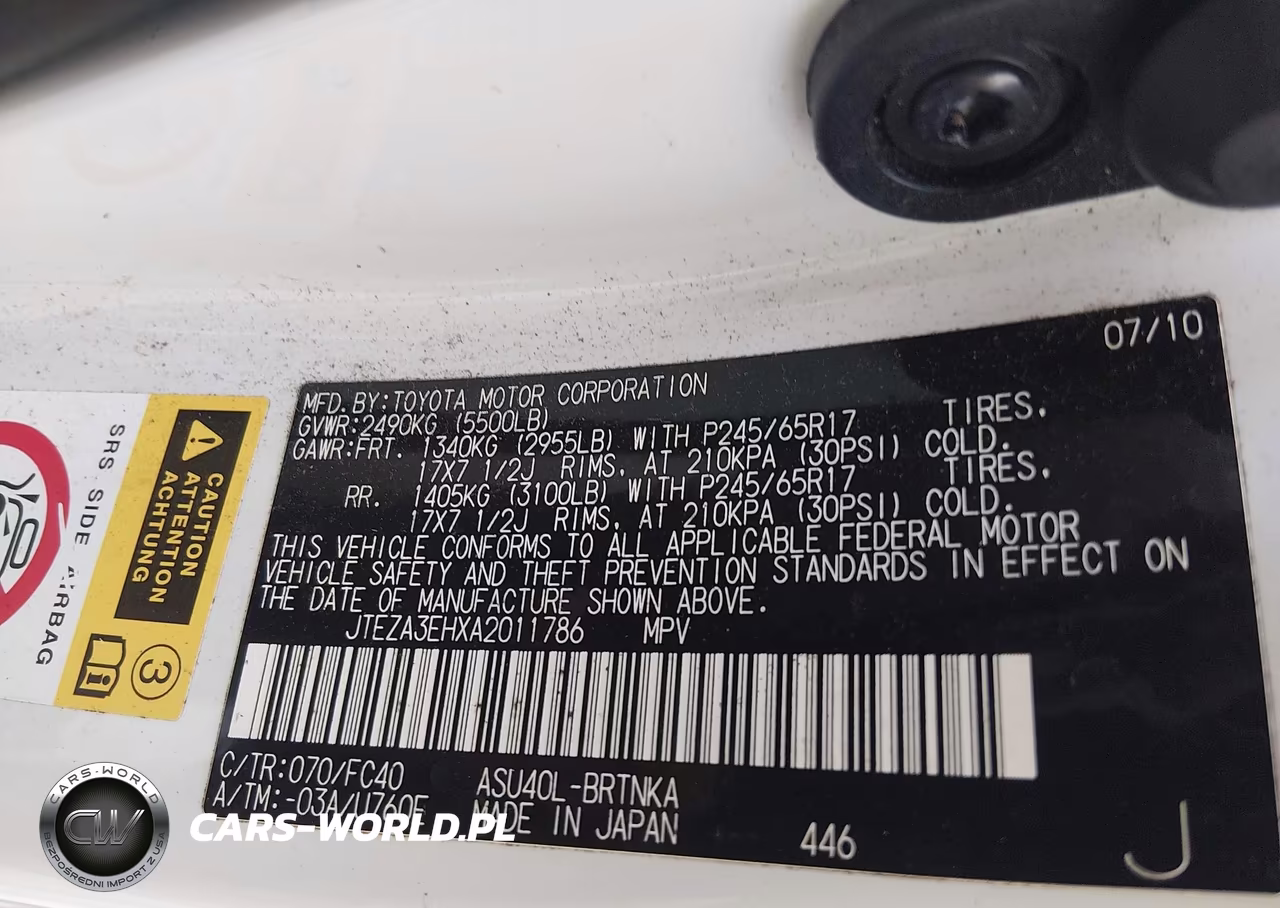 2010 Toyota Highlander VIN:JTEZA3EHXA2011786 - 9