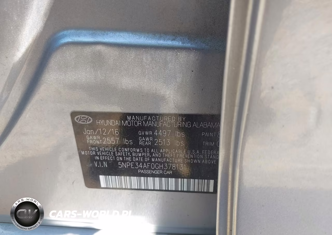 2016 Hyundai Sonata Sport VIN:5NPE34AF0GH378131 - 9