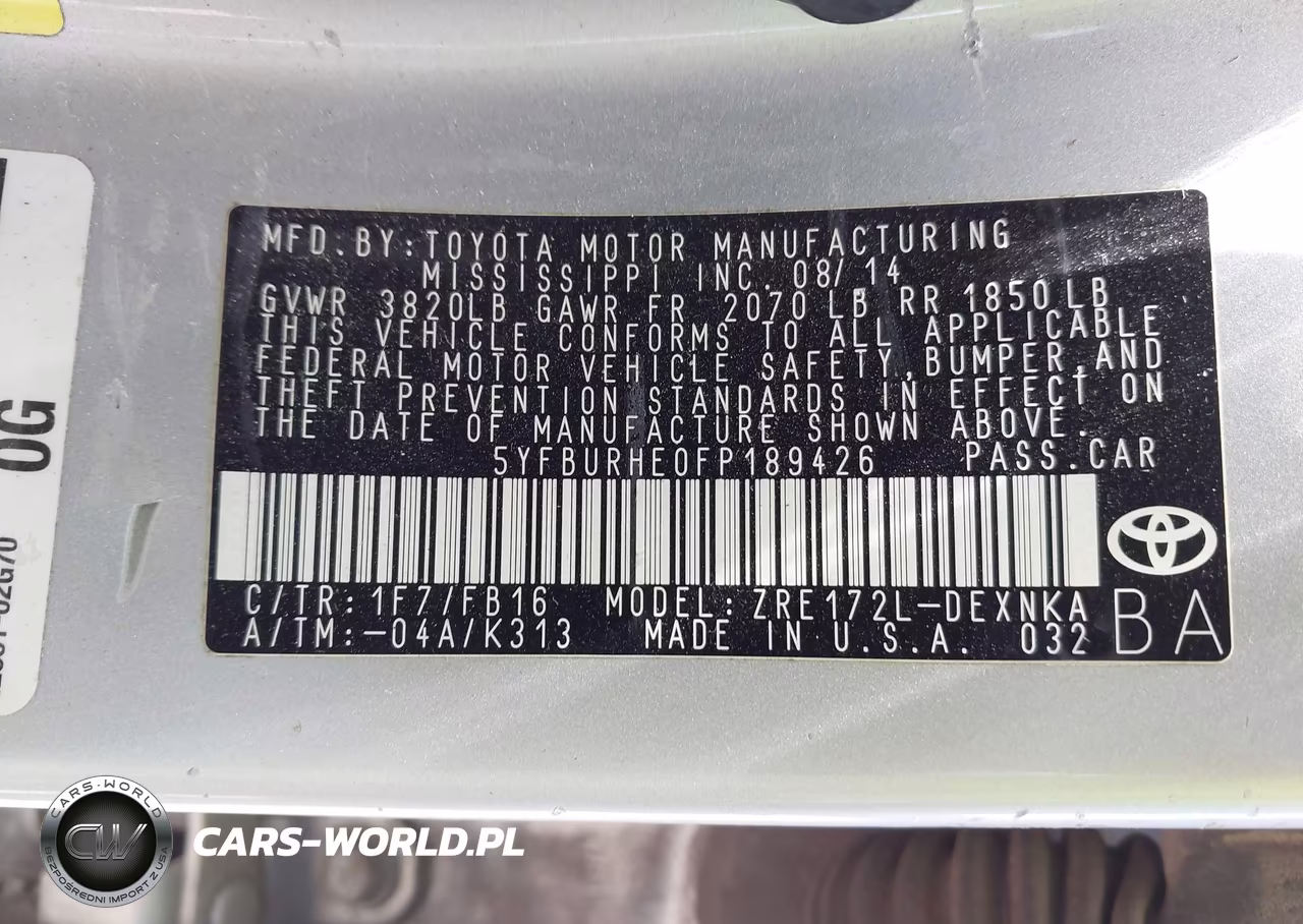 2015 Toyota Corolla Le VIN:5YFBURHE0FP189426 - 9