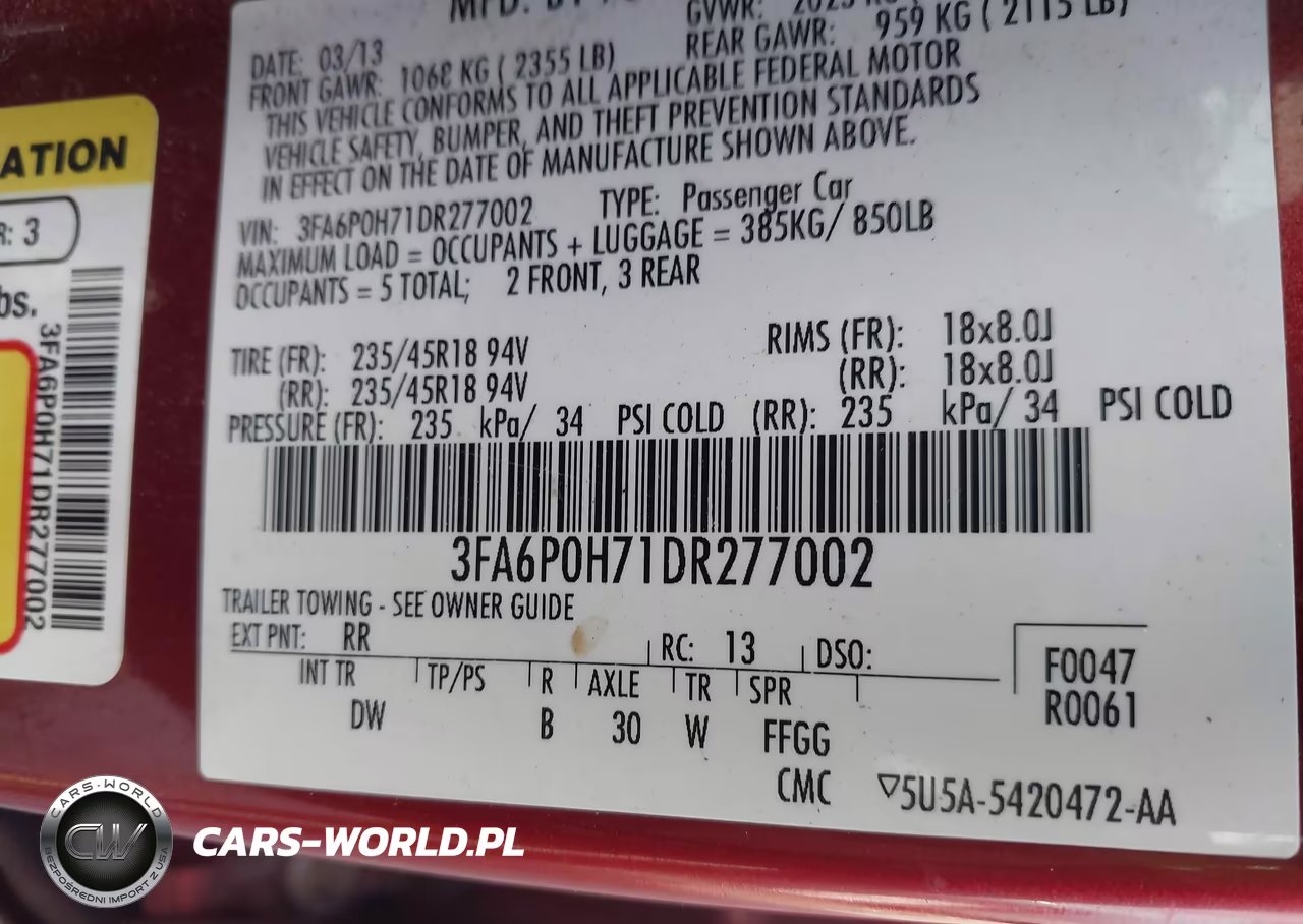 2013 Ford Fusion Se VIN:3FA6P0H71DR277002 - 9