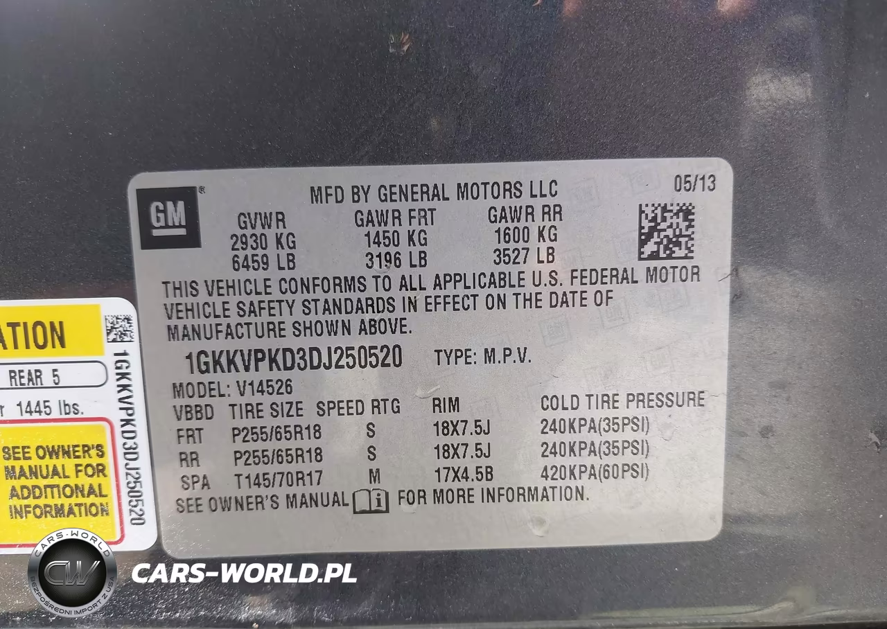 2013 GMC Acadia Sle-2 VIN:1GKKVPKD3DJ250520 - 9