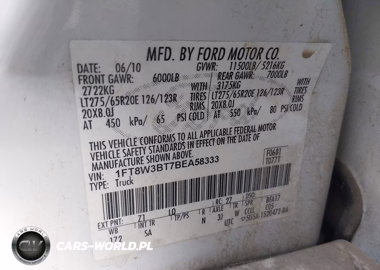 2011 Ford F-350 Lariat VIN:1FT8W3BT7BEA58333 - 8