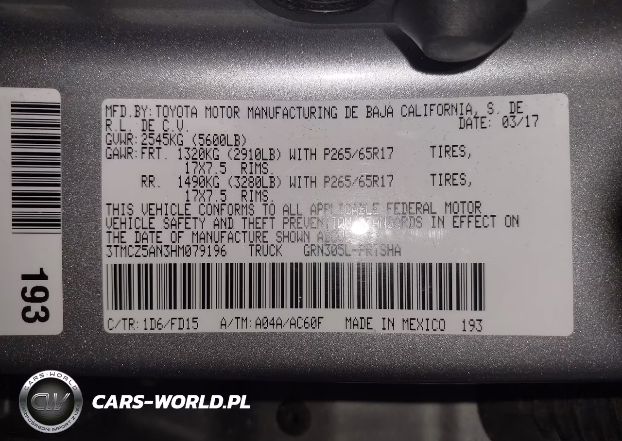 2017 Toyota Tacoma Trd Sport VIN:3TMCZ5AN3HM079196 - 9