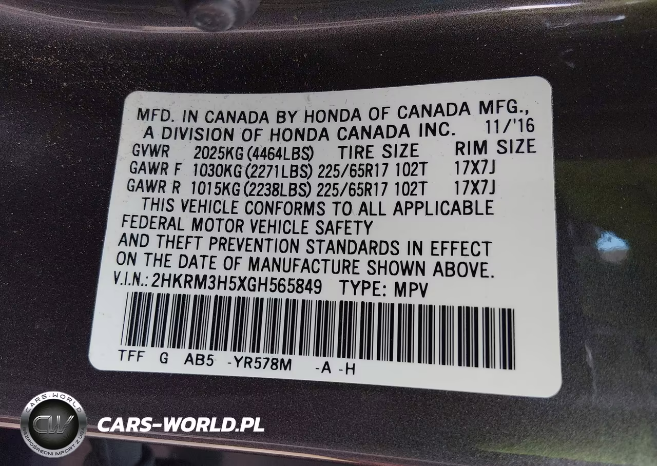 2016 Honda Cr-V Ex VIN:2HKRM3H5XGH565849 - 9