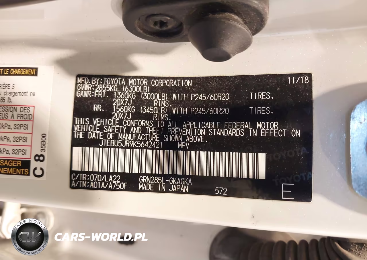 2019 Toyota 4Runner Limited VIN:JTEBU5JR9K5642421 - 9