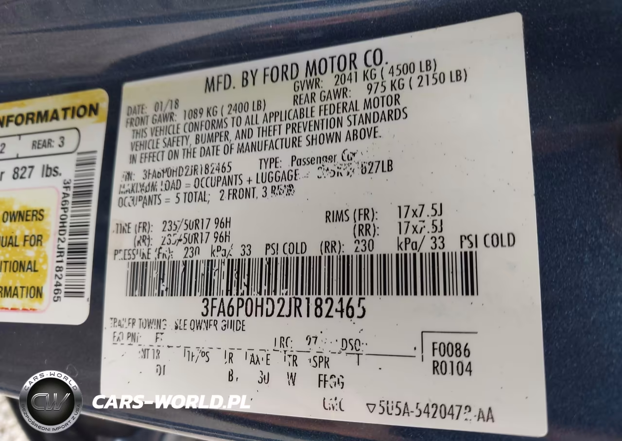2018 Ford Fusion Se VIN:3FA6P0HD2JR182465 - 9