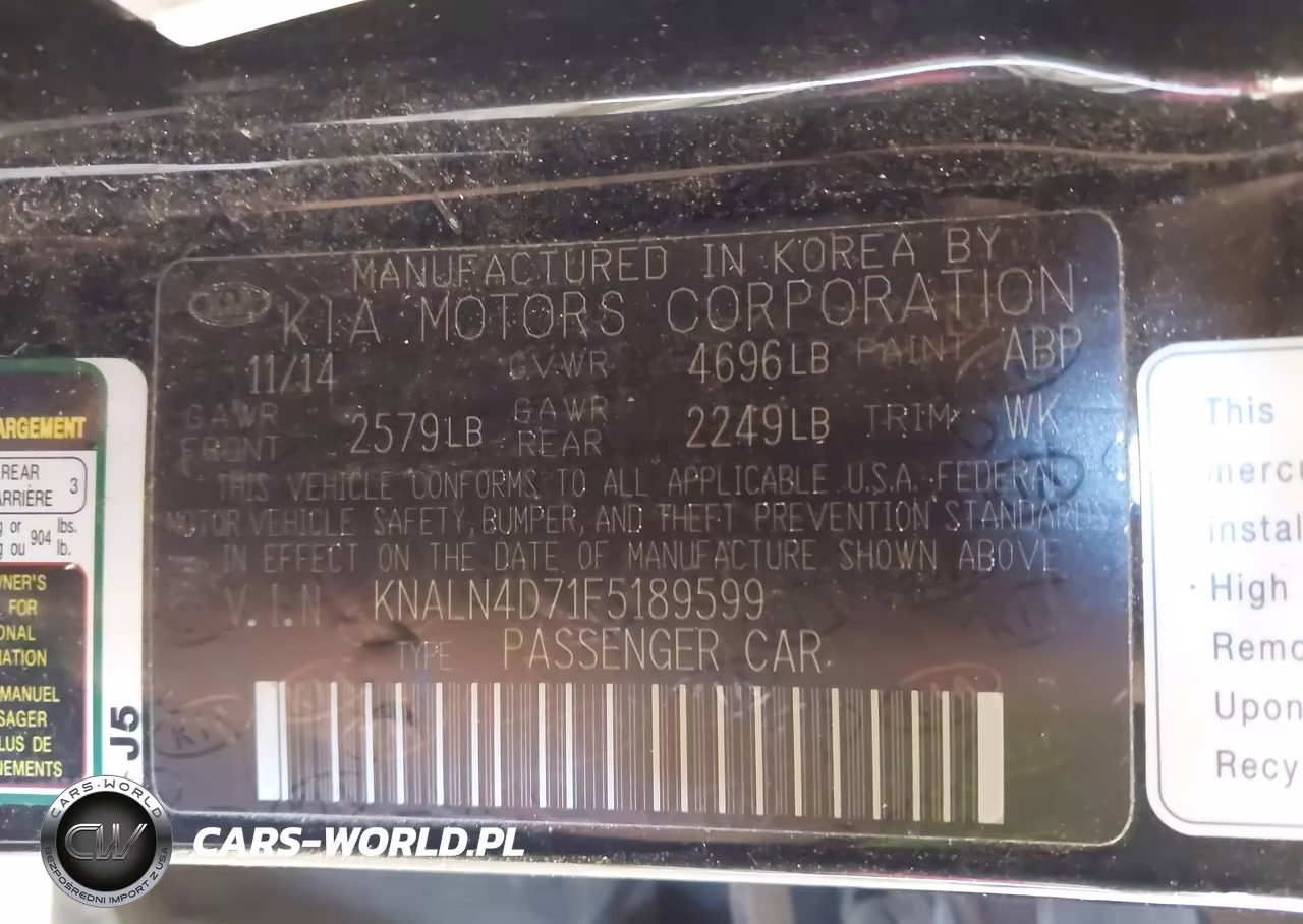 2015 Kia Cadenza Premium VIN:KNALN4D71F5189599 - 9
