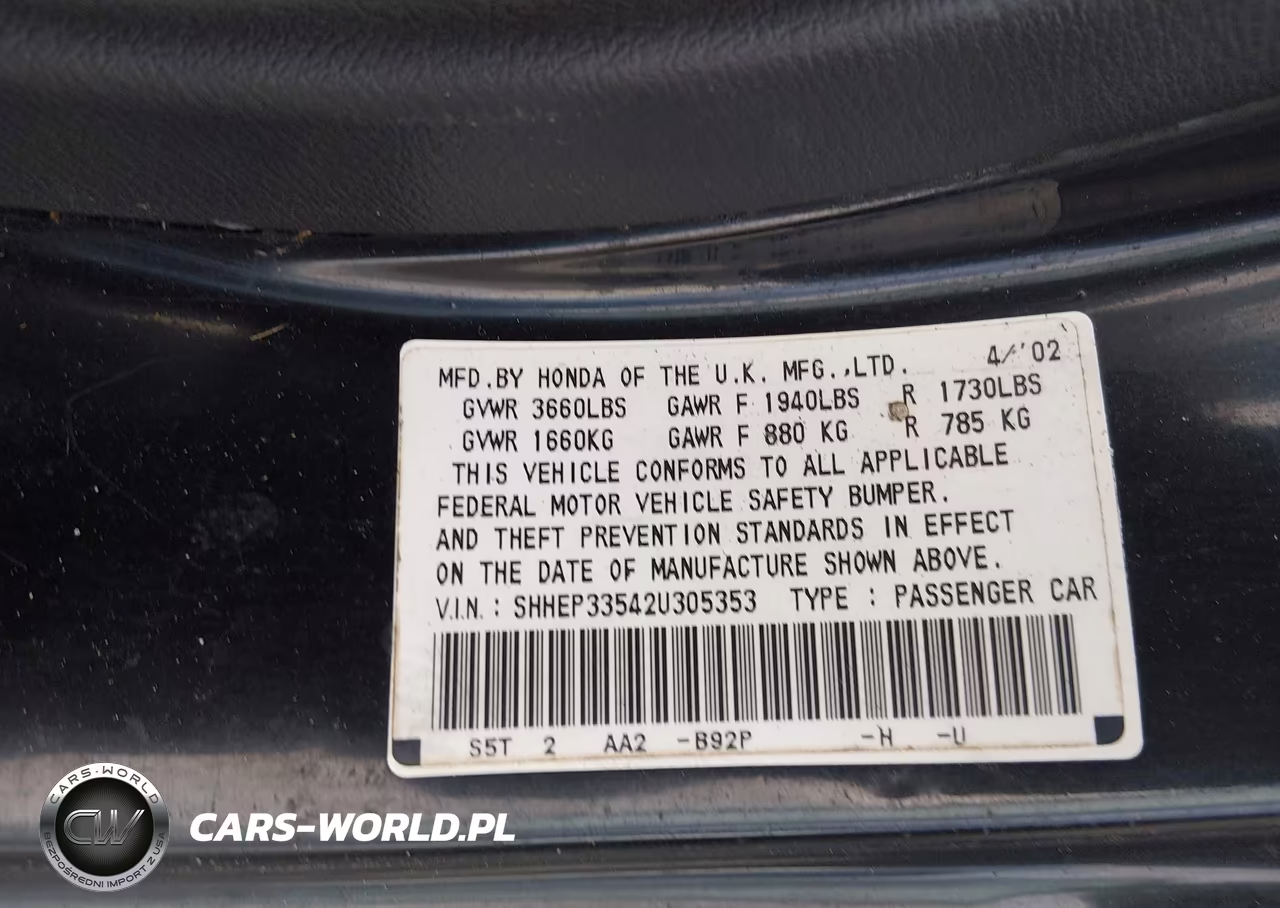 2002 Honda Civic Si VIN:SHHEP33542U305353 - 9