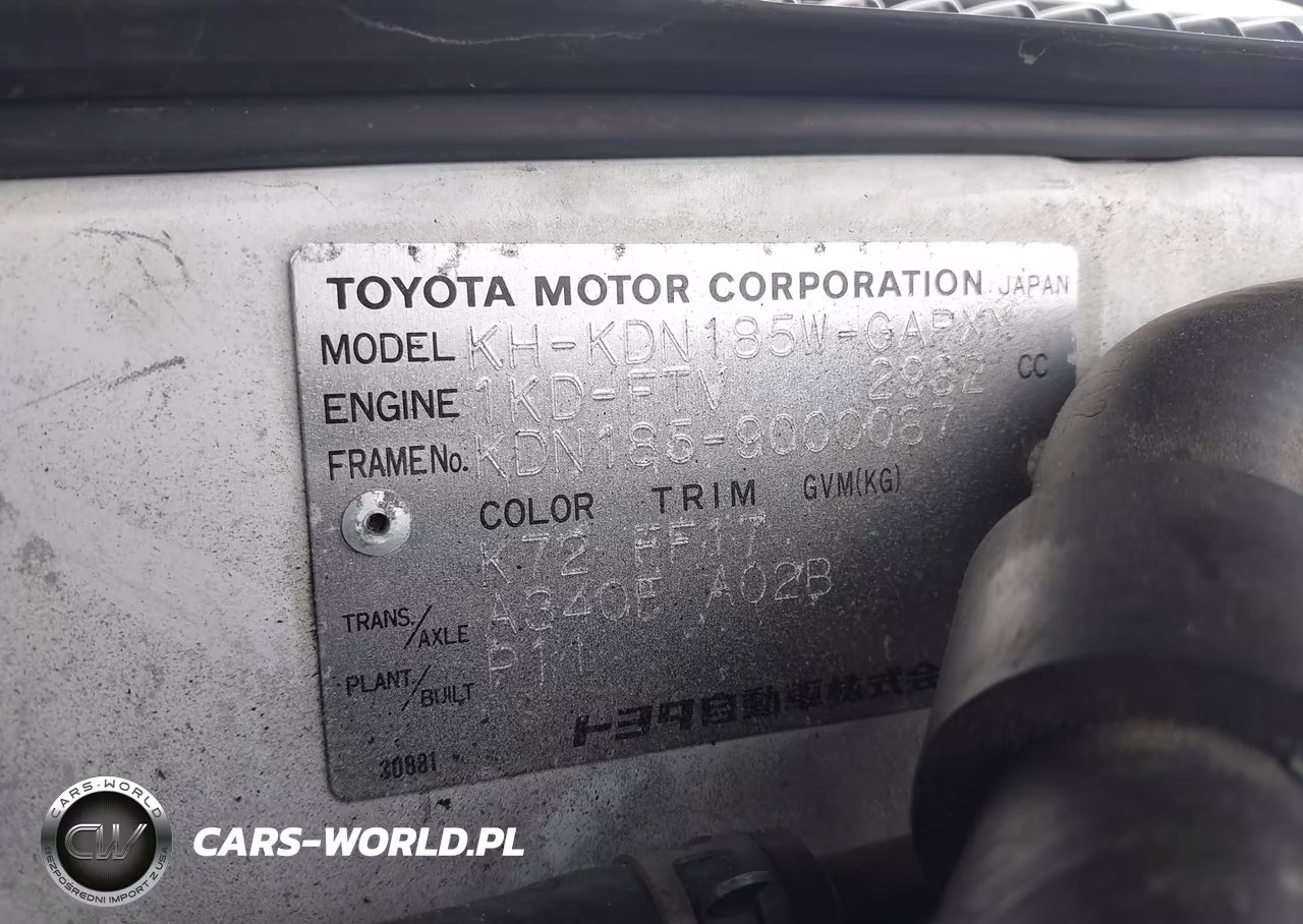 2000 Toyota Hilux Surf VIN:KDN1859000087 - 9