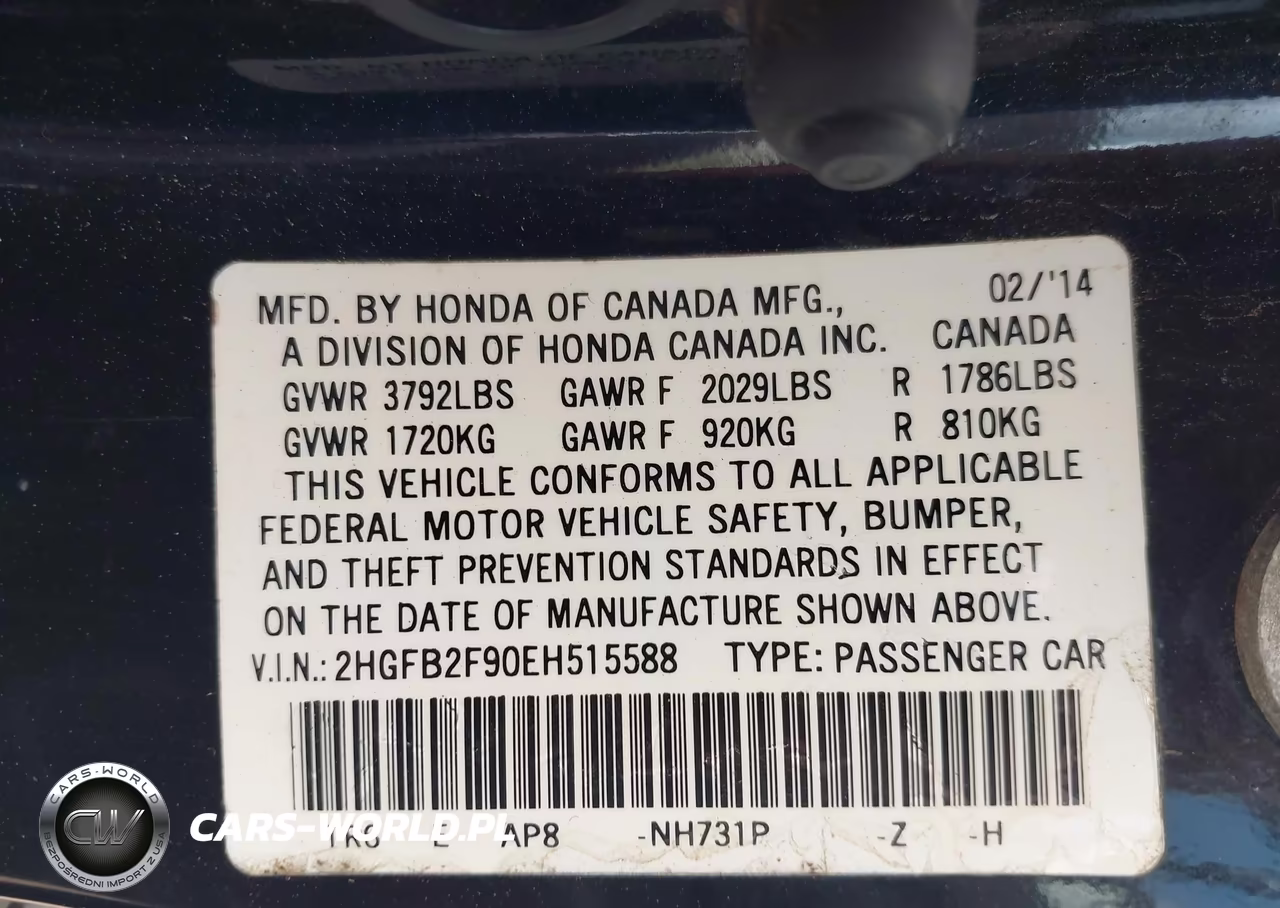 2014 Honda Civic Ex-L VIN:2HGFB2F90EH515588 - 9