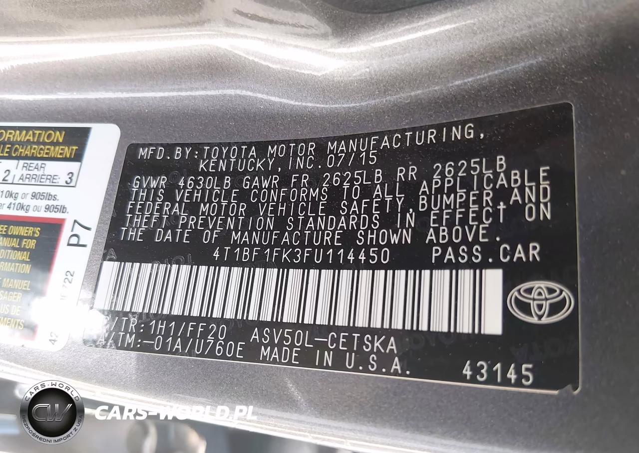 2015 Toyota Camry Se VIN:4T1BF1FK3FU114450 - 9