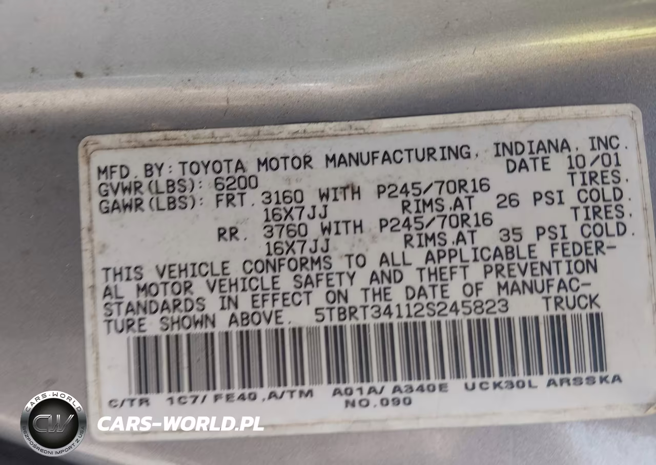 2002 Toyota Tundra Sr5 V8 VIN:5TBRT34112S245823 - 9