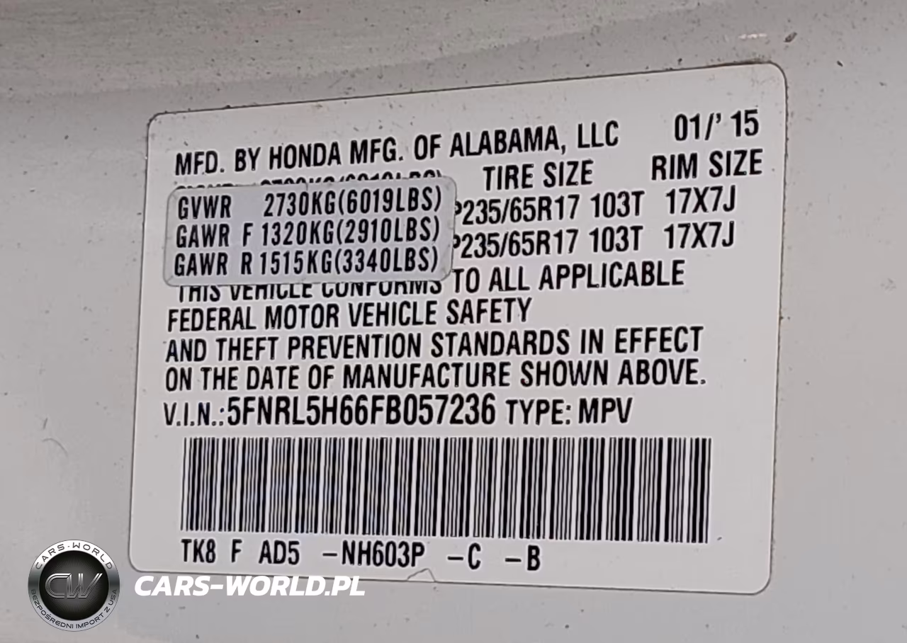 2015 Honda Odyssey Ex-L VIN:5FNRL5H66FB057236 - 9