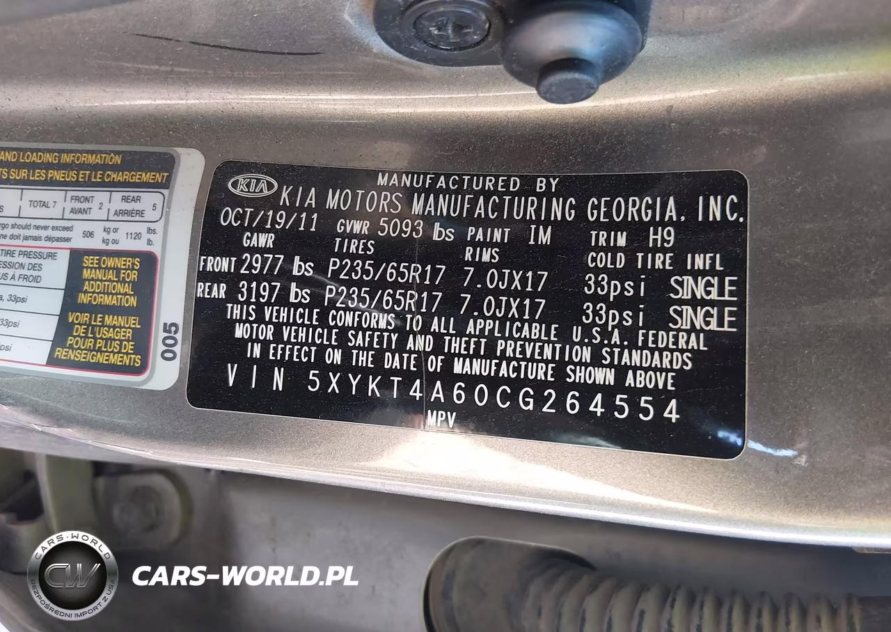 2012 Kia Sorento Lx VIN:5XYKT4A60CG264554 - 9
