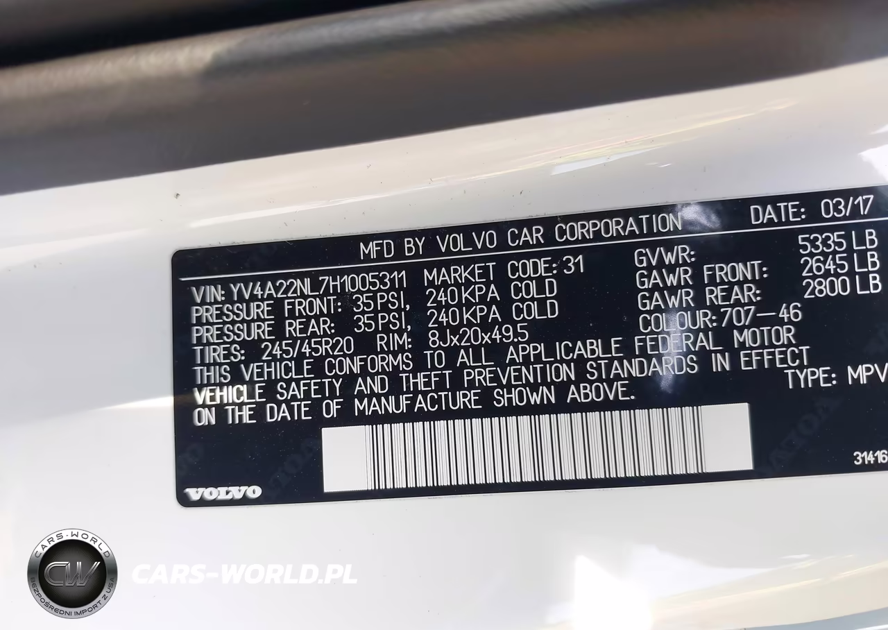 2017 Volvo V90 Cross Country T6 VIN:YV4A22NL7H1005311 - 9