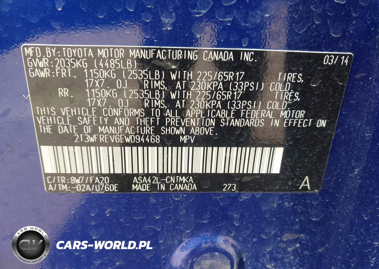 2014 Toyota Rav4 Xle VIN:2T3WFREV6EW094468 - 9