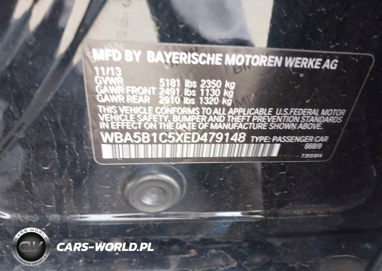 2014 BMW 535I VIN:WBA5B1C5XED479148 - 9