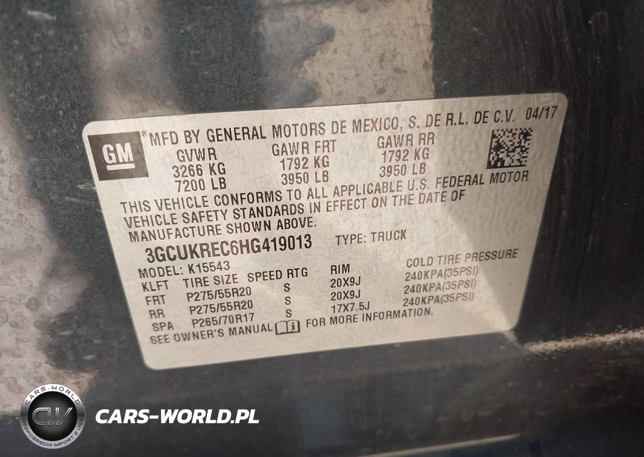 2017 Chevrolet Silverado 1500 2Lt VIN:3GCUKREC6HG419013 - 9