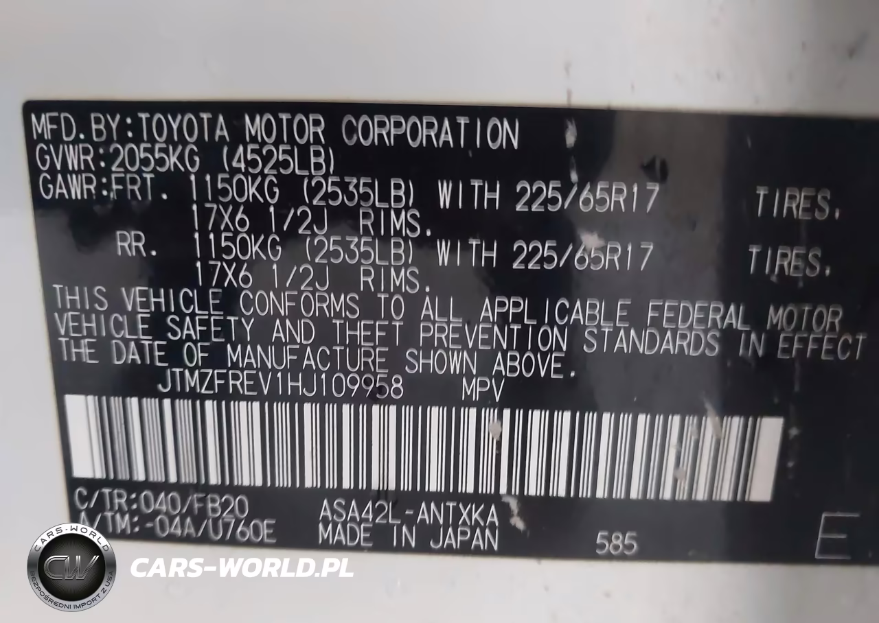 2017 Toyota Rav4 Le VIN:JTMZFREV1HJ109958 - 9