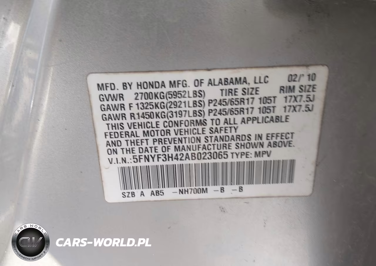 2010 Honda Pilot Ex VIN:5FNYF3H42AB023065 - 9