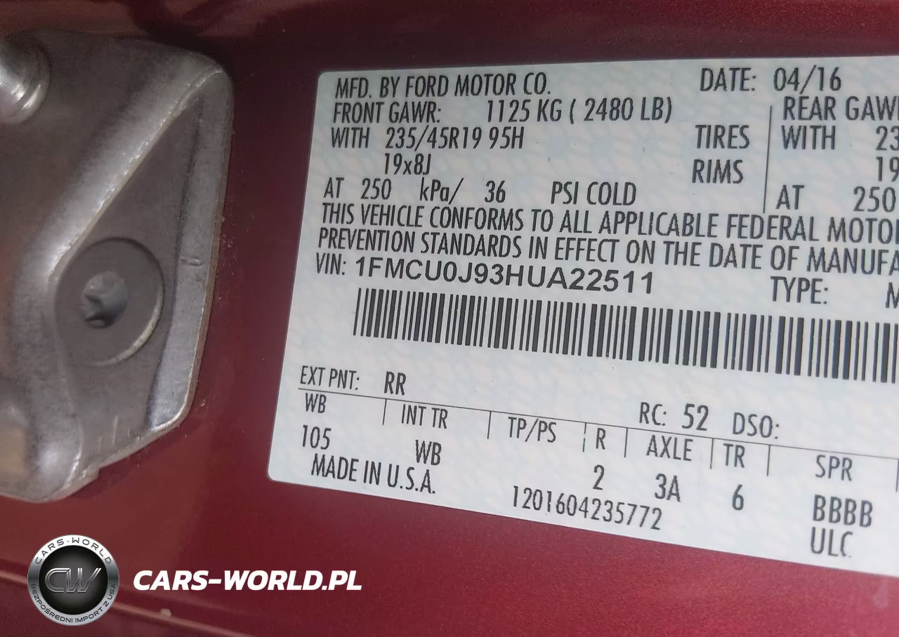 2017 Ford Escape Titanium VIN:1FMCU0J93HUA22511 - 7