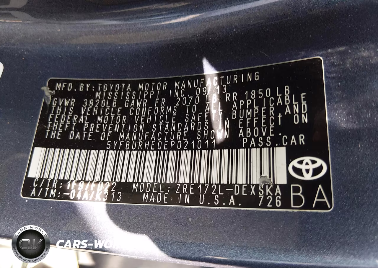 2014 Toyota Corolla S Plus VIN:5YFBURHE0EP021011 - 9