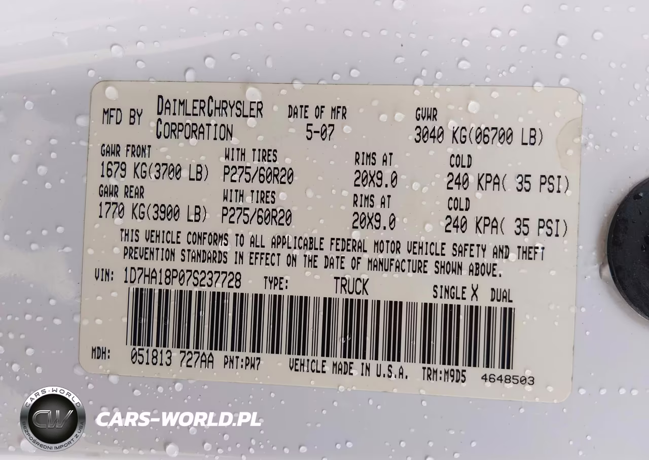 2007 Dodge Ram 1500 Slt VIN:1D7HA18P07S237728 - 9