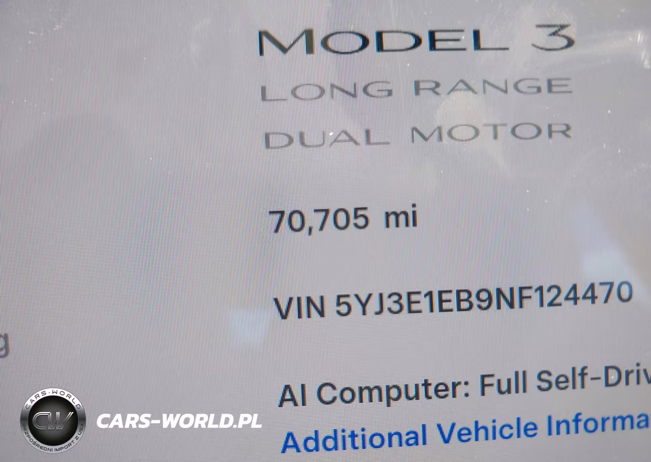 2022 Tesla Model 3 Long Range Dual Motor All-Wheel Drive VIN:5YJ3E1EB9NF124470 - 15