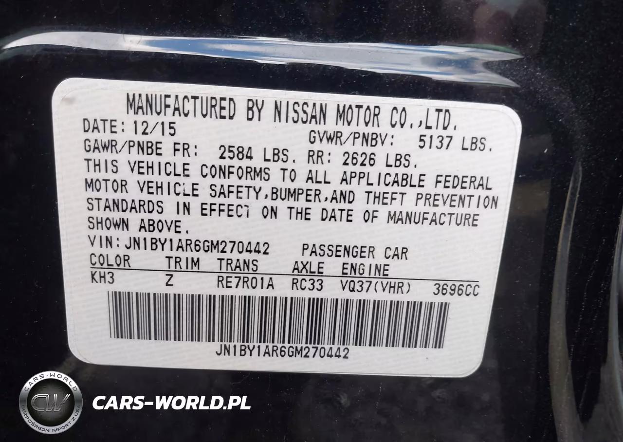 2016 Infiniti Q70 3.7X VIN:JN1BY1AR6GM270442 - 9