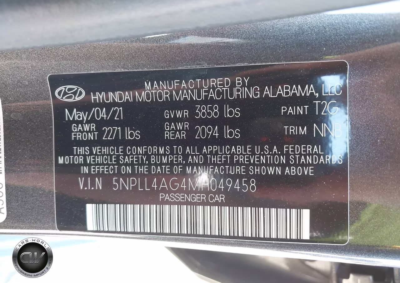 HYUNDAI ELANTRA SE VIN:5NPLL4AG4MH049458 - 9