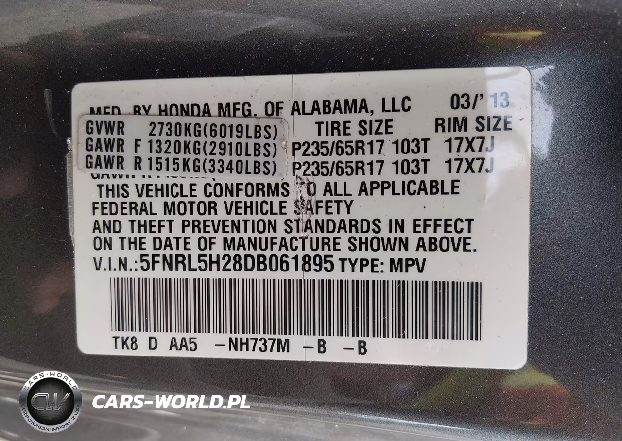 2013 Honda Odyssey Lx VIN:5FNRL5H28DB061895 - 9