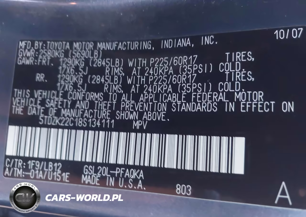 2008 Toyota Sienna Limited VIN:5TDZK22C18S134111 - 9