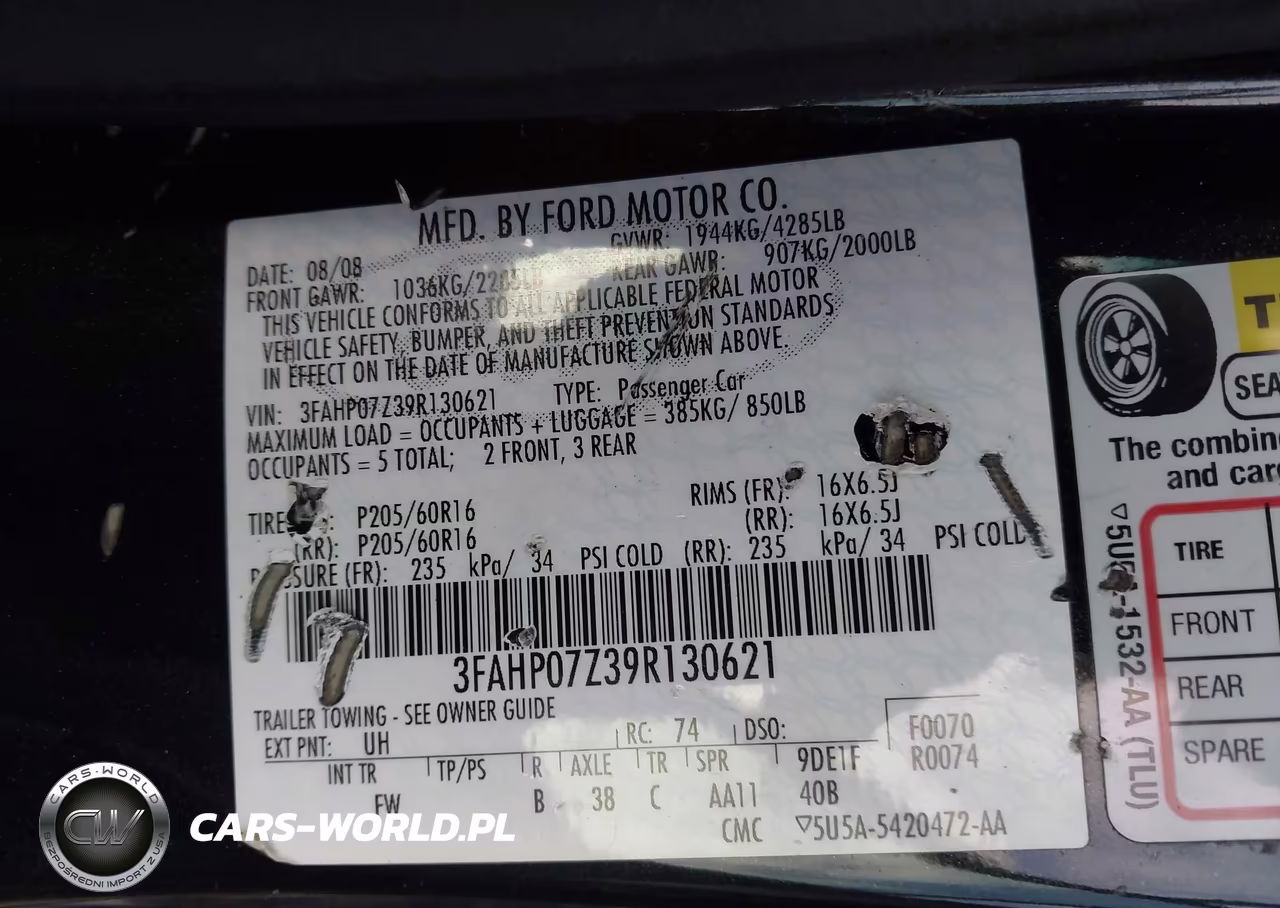 2009 Ford Fusion Se VIN:3FAHP07Z39R130621 - 9