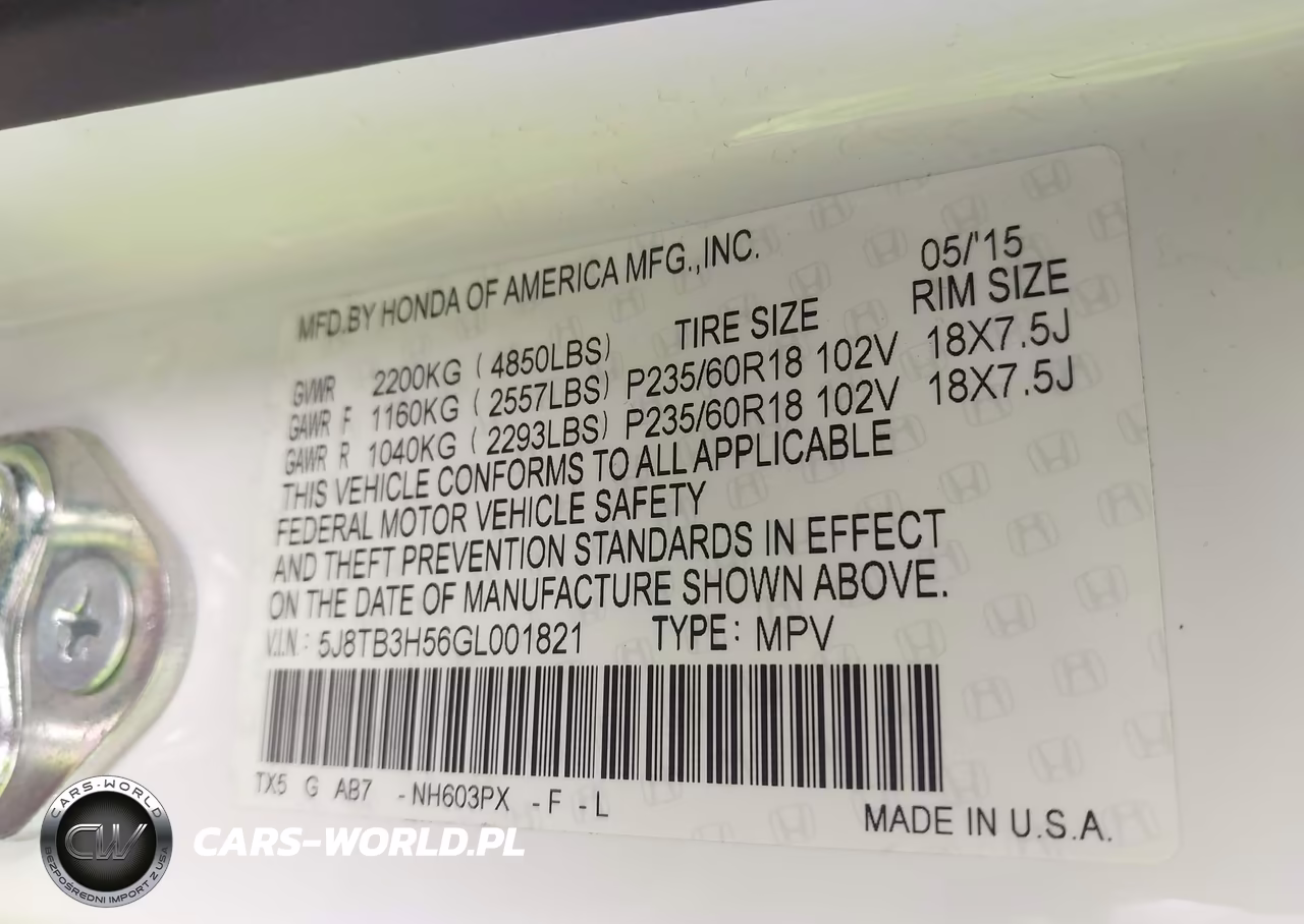 2016 Acura Rdx VIN:5J8TB3H56GL001821 - 9