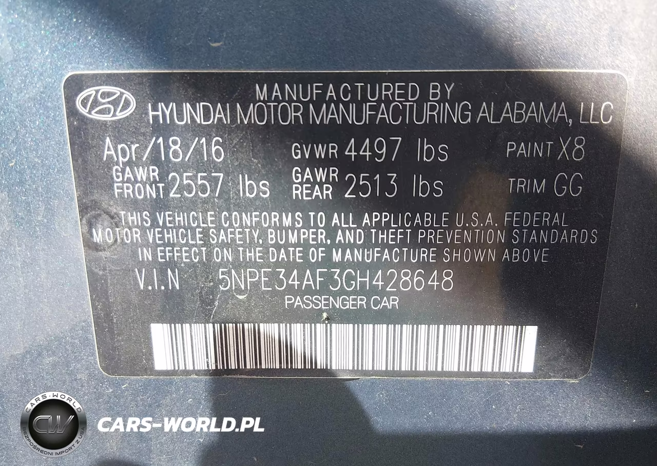 2016 Hyundai Sonata Sport VIN:5NPE34AF3GH428648 - 9