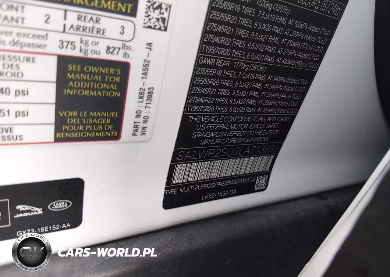 2020 Land Rover Range Rover Sport Hse Mhev VIN:SALWR2SU9LA713983 - 9