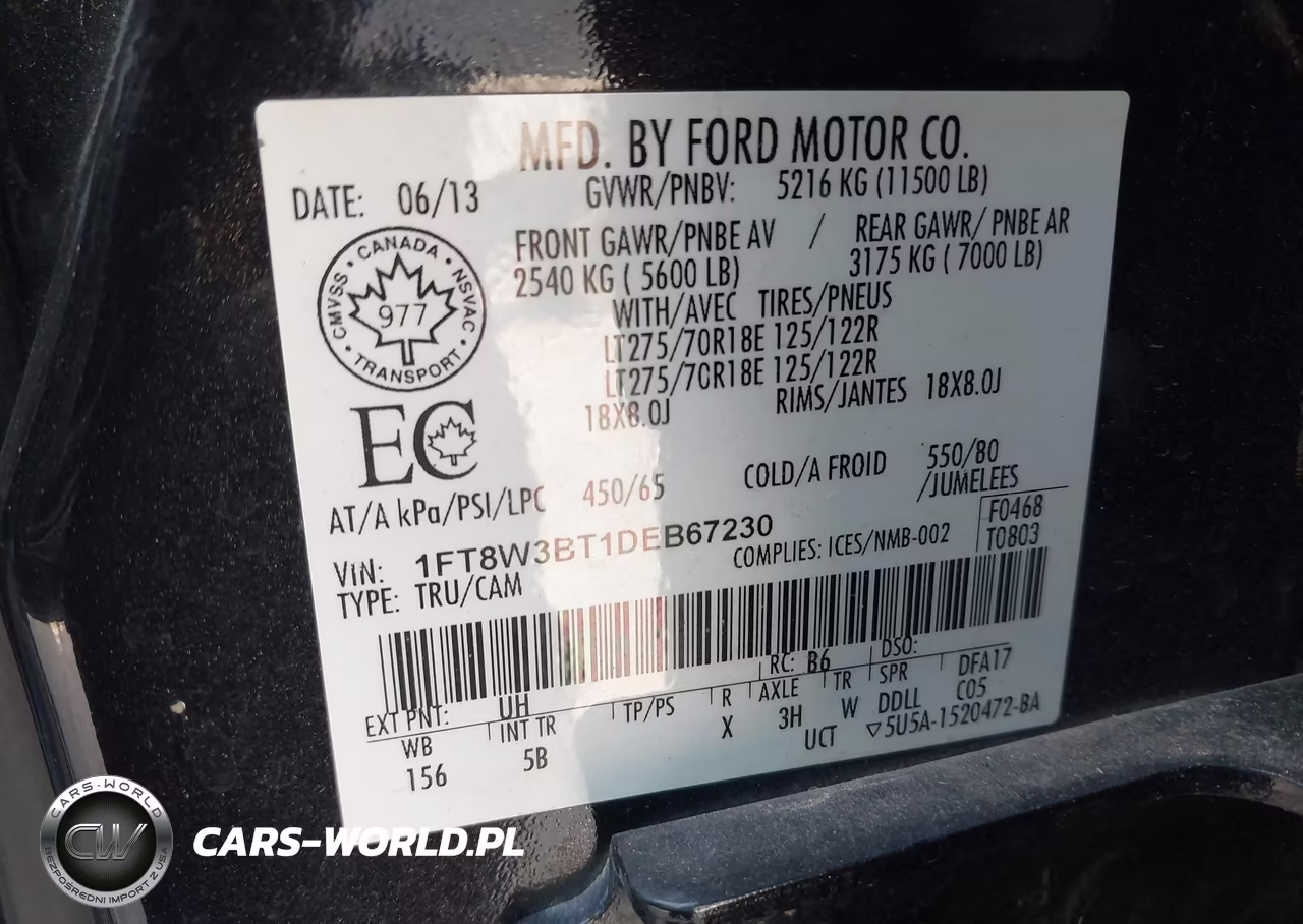 2013 Ford F-350 Lariat VIN:1FT8W3BT1DEB67230 - 9