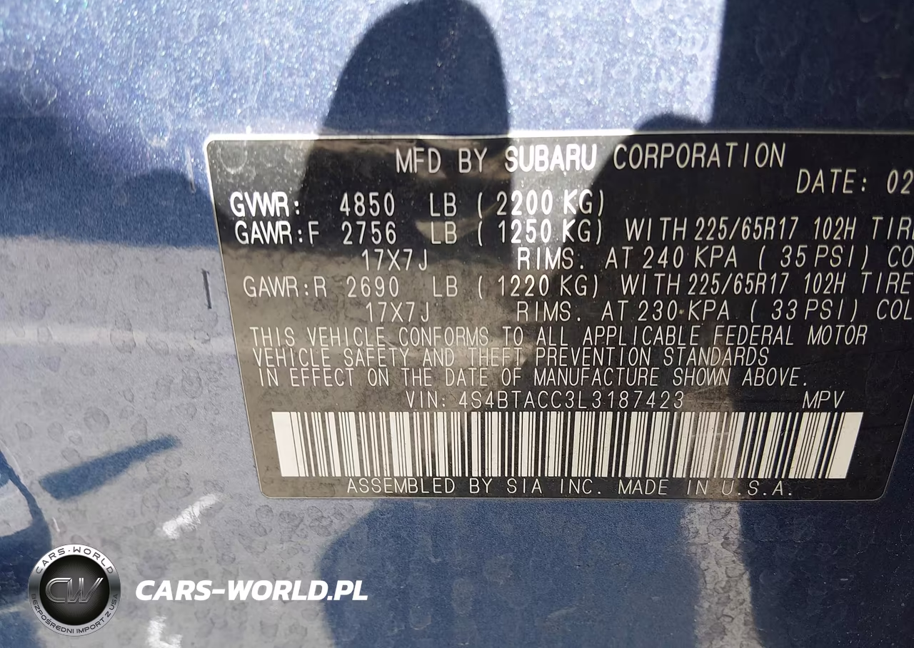 2020 Subaru Outback Premium VIN:4S4BTACC3L3187423 - 9