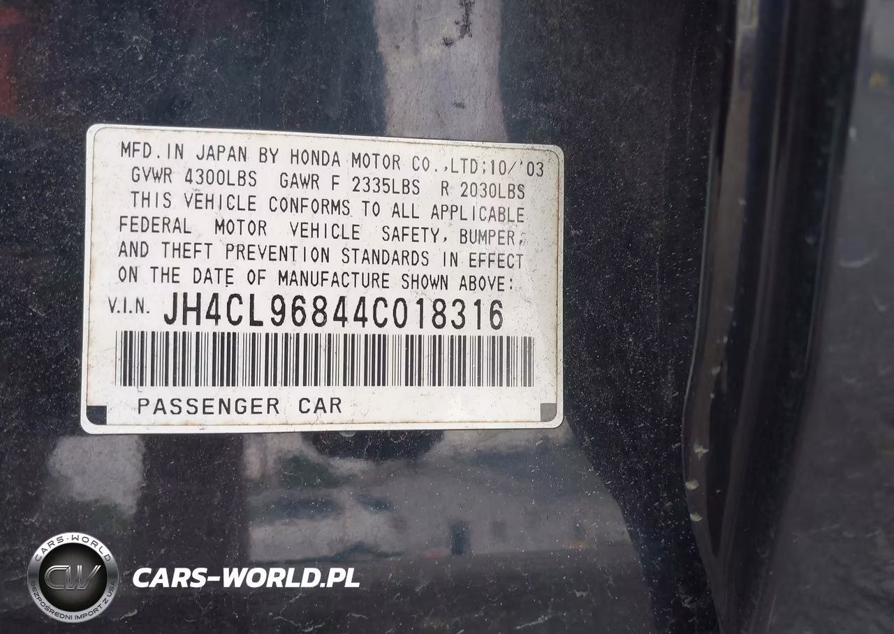 2004 Acura Tsx VIN:JH4CL96844C018316 - 9