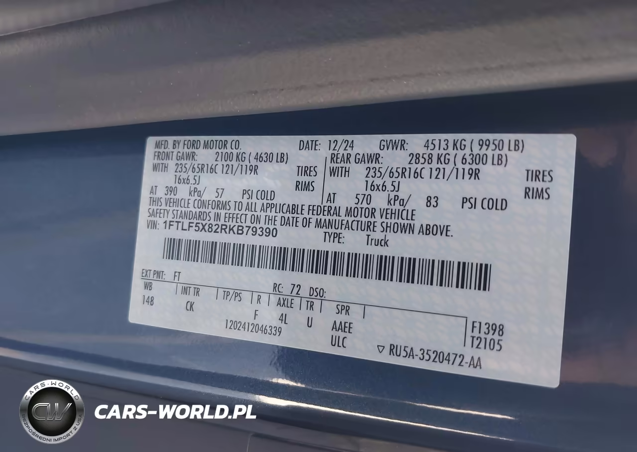 2024 Ford Transit-350 VIN:1FTLF5X82RKB79390 - 9