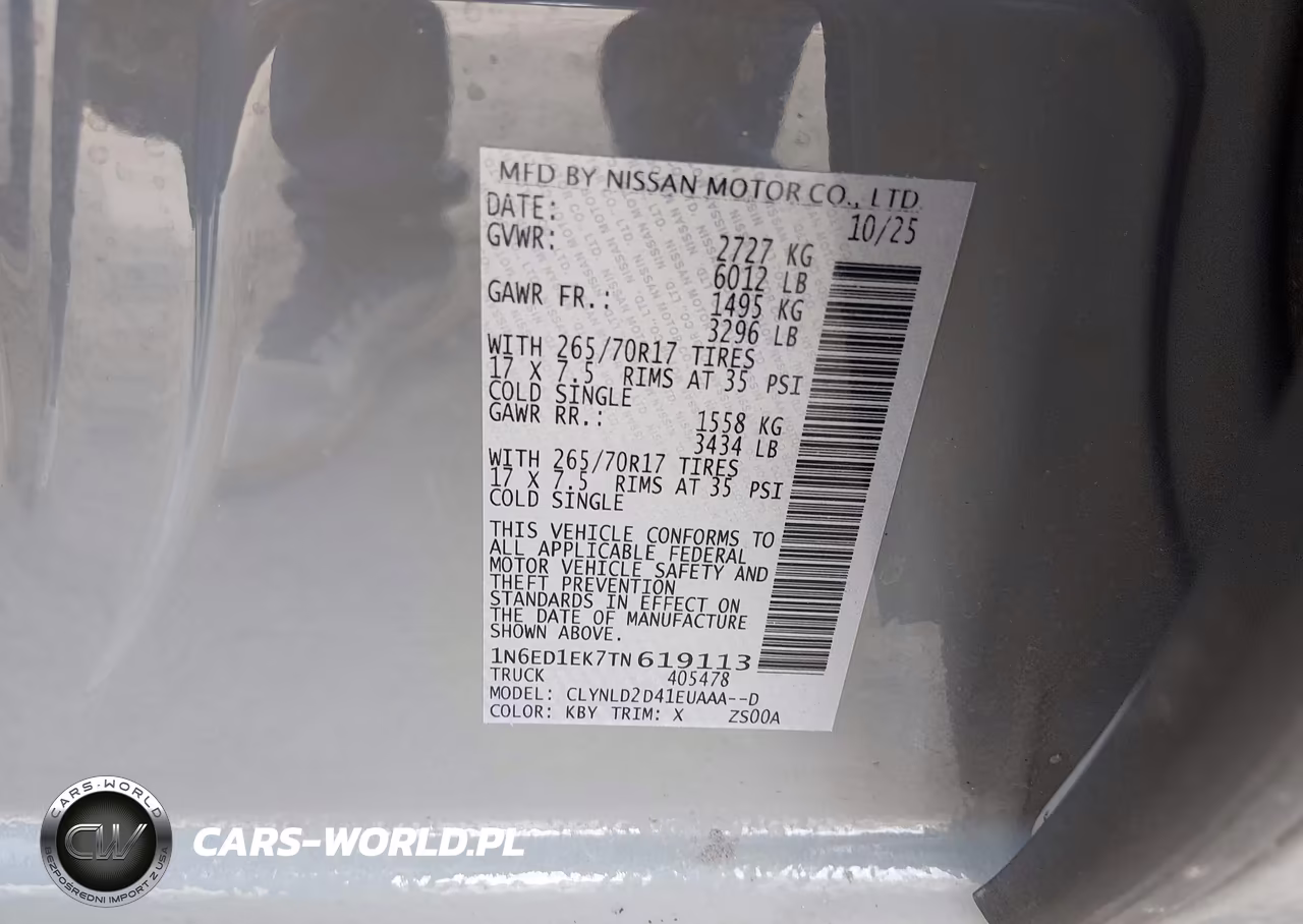 2026 Nissan Frontier Pro-4X 4X4 VIN:1N6ED1EK7TN619113 - 9