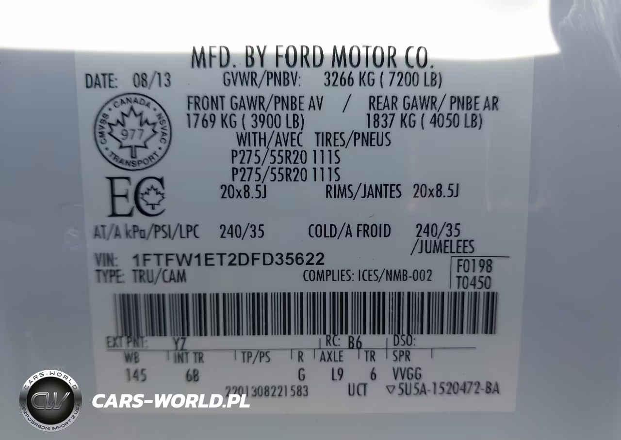 2013 Ford F-150 Fx4 VIN:1FTFW1ET2DFD35622 - 9