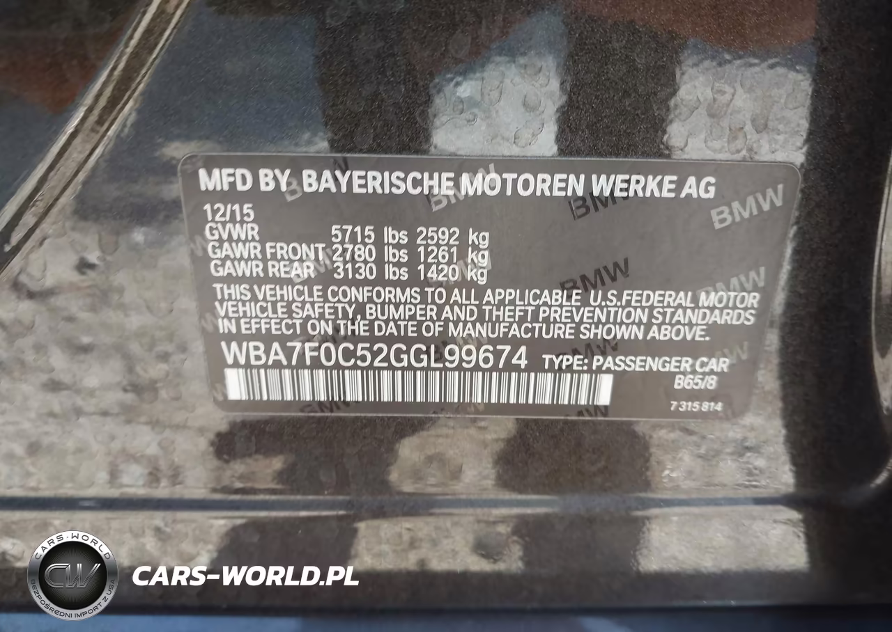 2016 BMW 750I VIN:WBA7F0C52GGL99674 - 9